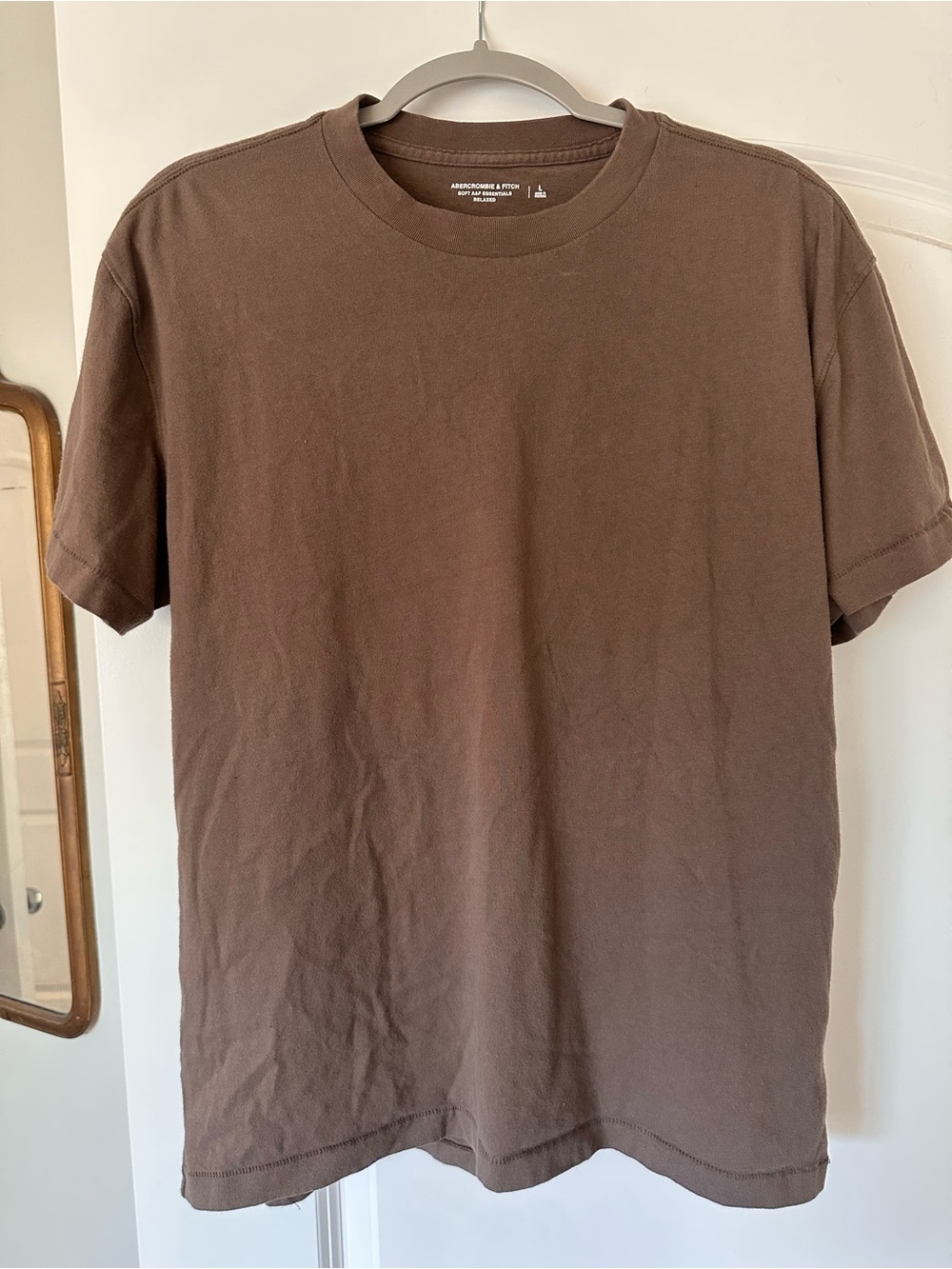 Abercrombie Men's Classic Crewneck T-Shirt in Brown L